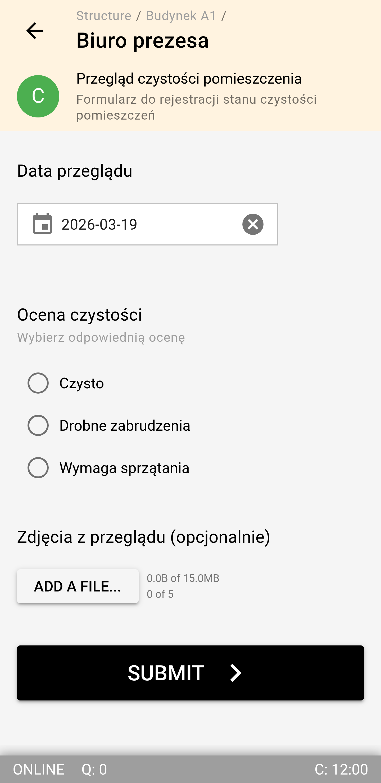 Formularz w aplikacji